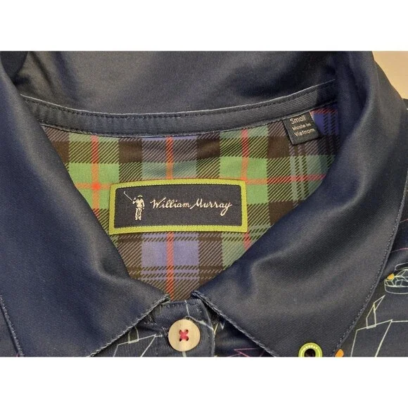 William Murray Golf Dress Women’s Small Blue Print Polo Performance Stretch - Picture 5 of 9